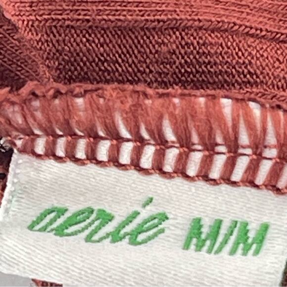 Aerie Lace Deep Plunge Partially Sheer Ribbed Back Bralette Top Size Medium - Picture 7 of 7